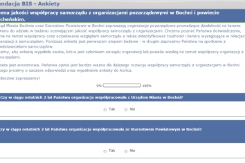 Ocena jakości współpracy samorządu z organizacjami pozarządowymi – ankieta