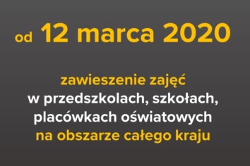 Zawieszenie zajęć dydaktyczno-wychowawczych w przedszkolach, szkołach i placówkach oświatowych