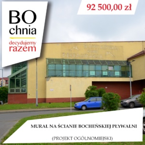 Mural na ścianie bocheńskiej pływalni Mural na ścianie bocheńskiej pływalni