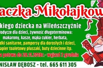 Paczka Mikołajkowa dla Polskiego dziecka na Wileńszczyźnie