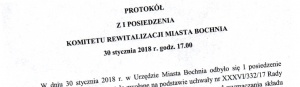 Protokół z IV posiedzenia Komitetu Rewitalizacji Miasta Bochnia