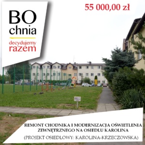 Remont chodnika i modernizacja oświetlenia zewnętrznego na osiedlu Karolina (osiedle Karolina-Krzeczowska) Remont chodnika i modernizacja oświetlenia zewnętrznego na osiedlu Karolina (osiedle Karolina-Krzeczowska)