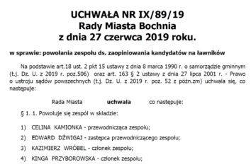 Powołano zespół ds. zaopiniowania kandydatów na ławników