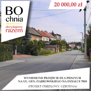 Wyniesione przejście dla pieszych na ulicy gen. Dąbrowskiego na działce 7010 (osiedle Uzbornia) Wyniesione przejście dla pieszych na ulicy gen. Dąbrowskiego na działce 7010 (osiedle Uzbornia)